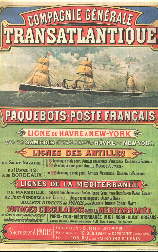 Affiche Compagnie Générale Transatlantique©collection Saint Nazaire Agglomération Tourisme