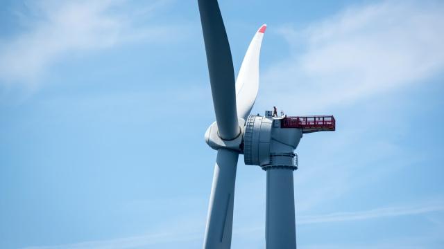 Nacelle d'éolienne Haliade 150 au parc éolien en mer de Saint-Nazaire